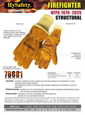 Durable Firefighter Gloves with Heat Resistant Material and Enhanced Grip for Protection during Fire Rescue Operations